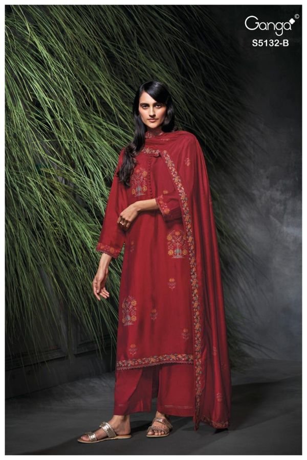 Ganga Fashion Giulia S5132 Russian Silk Ladies Suit S5132-B