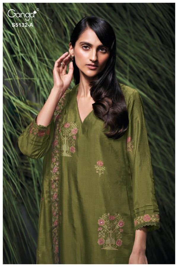 Ganga Fashion Giulia S5132 Russian Silk Ladies Suit S5132-A