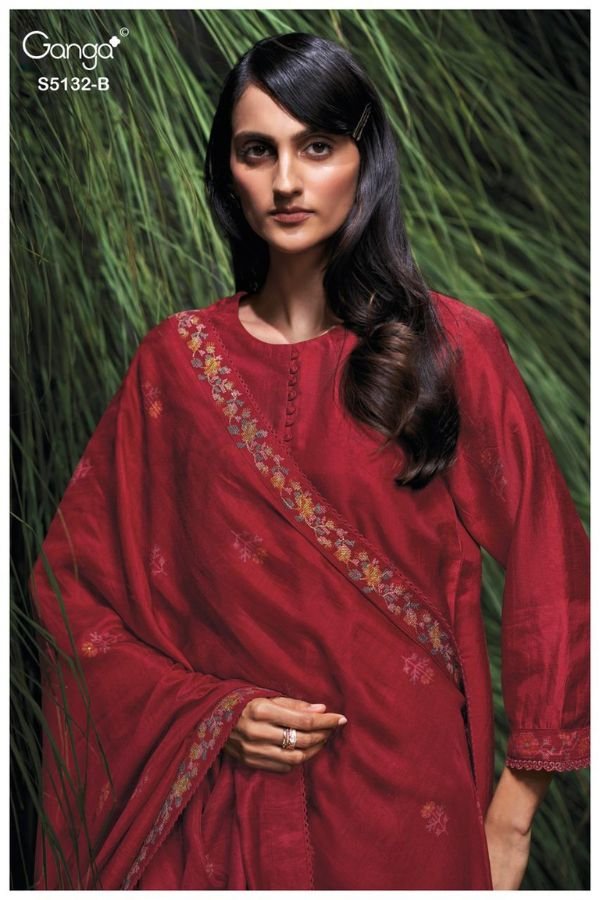 Ganga Fashion Giulia S5132 Russian Silk Ladies Suit S5132-B