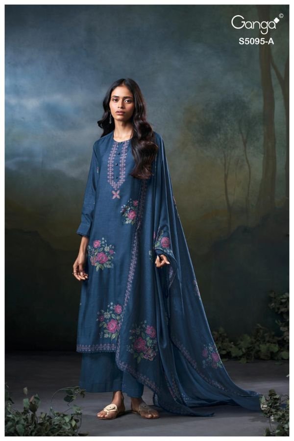Ganga Fashion Hridisha S5095 Premium Pure Silk Suit S5095-A