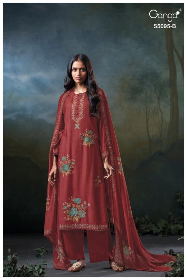 Ganga Fashion Hridisha S5095 Premium Pure Silk Suit S5095-B