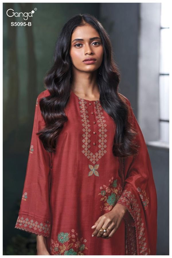 Ganga Fashion Hridisha S5095 Premium Pure Silk Suit S5095-B
