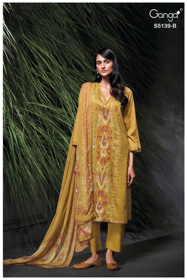 Ganga Fashion Kaelia S5139 Premium Cotton Satin Suit S5139-B
