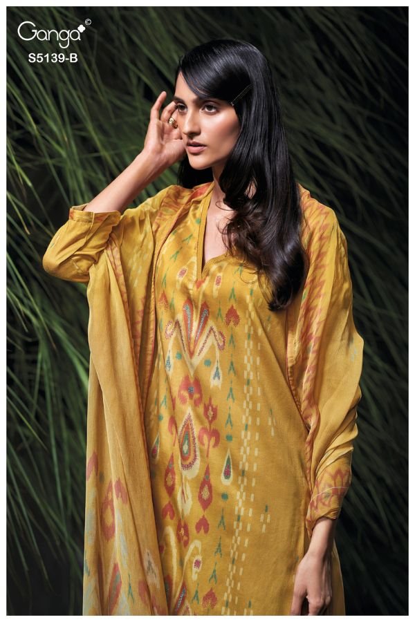 Ganga Fashion Kaelia S5139 Premium Cotton Satin Suit S5139-B