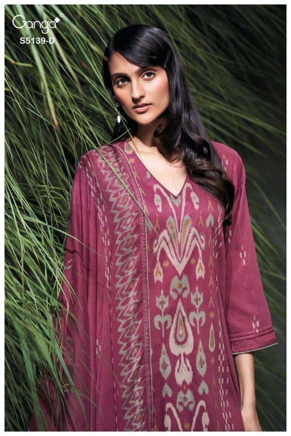 Ganga Fashion Kaelia S5139 Premium Cotton Satin Suit S5139-D