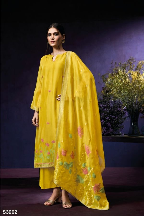 Ganga Fashion Lisha S3902 Viscose Woven Silk Suit S3902