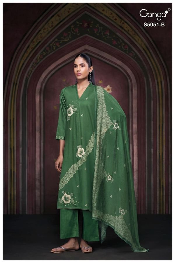 Ganga Fashion Mysha S5051 Premium Cotton Satin Suit S5051-B