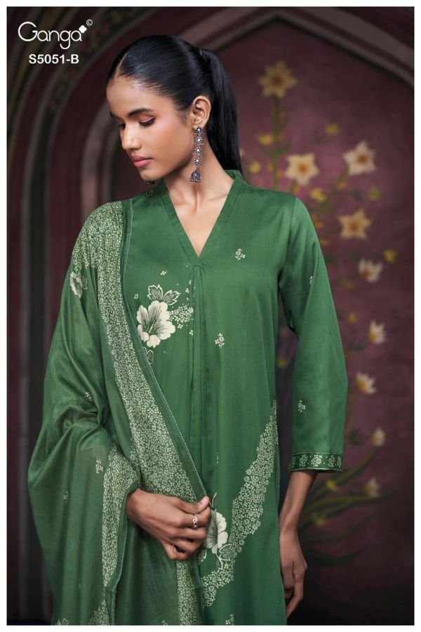 Ganga Fashion Mysha S5051 Premium Cotton Satin Suit S5051-B