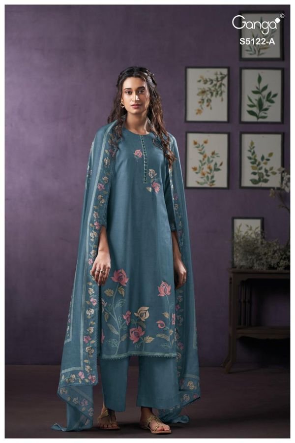 Ganga Fashion Naila S5122 Premium Pure Silk Suit S5122-A