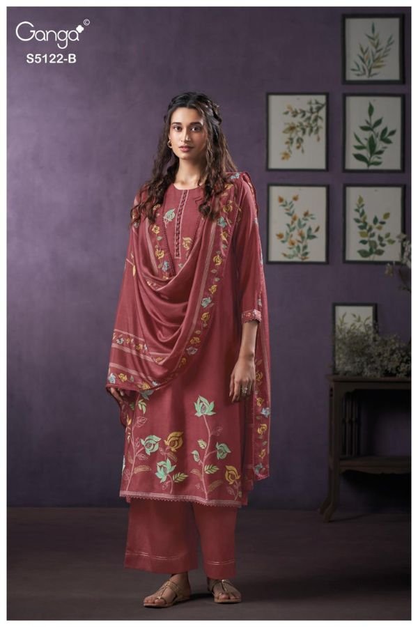 Ganga Fashion Naila S5122 Premium Pure Silk Suit S5122-B