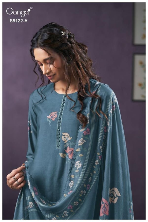 Ganga Fashion Naila S5122 Premium Pure Silk Suit S5122-A