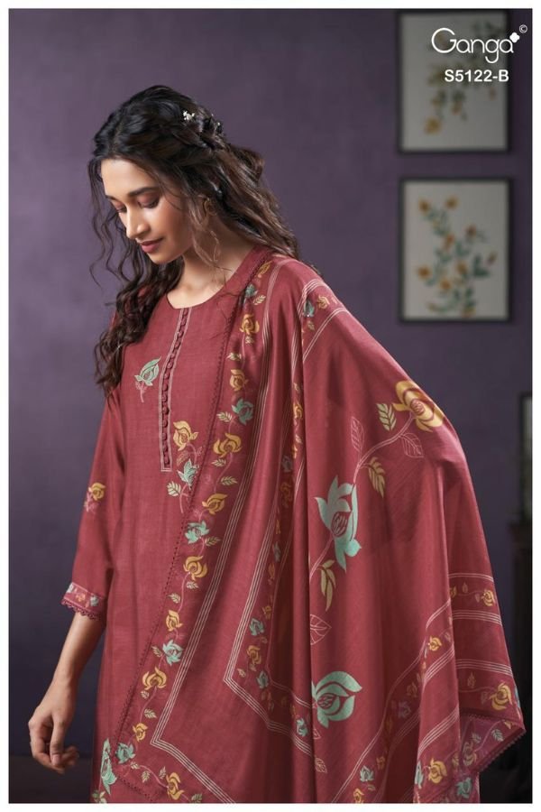 Ganga Fashion Naila S5122 Premium Pure Silk Suit S5122-B