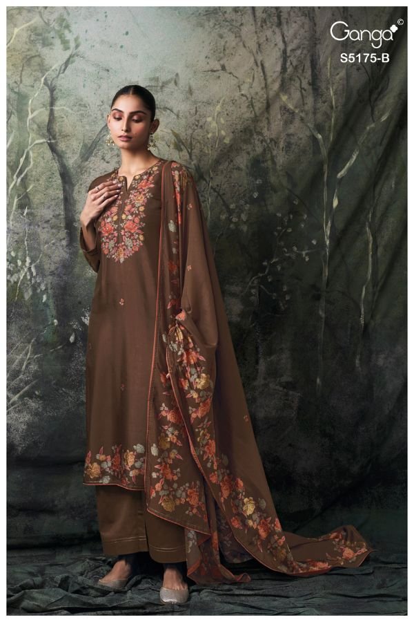 Ganga Fashion Nelieska S5175 Russian Silk Ladies Suit S5175-B