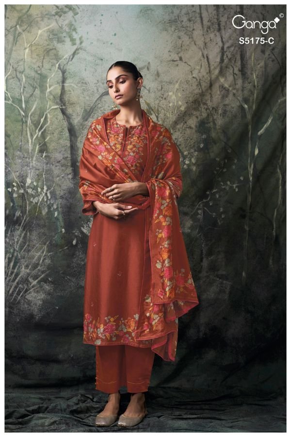 Ganga Fashion Nelieska S5175 Russian Silk Ladies Suit S5175-C