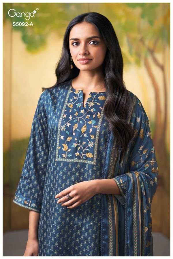 Ganga Fashion Nieveka S5092 Cotton Satin Suits S5092-A