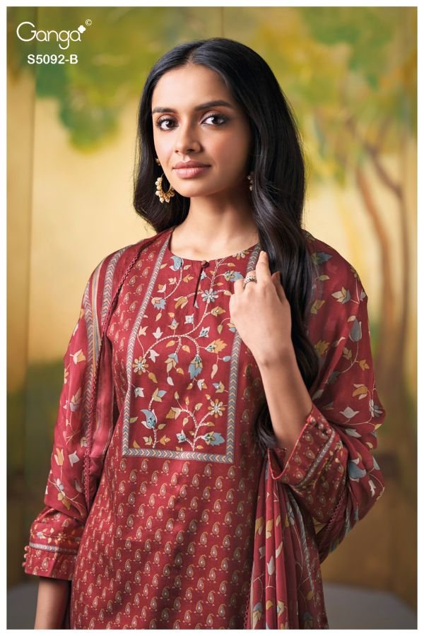 Ganga Fashion Nieveka S5092 Cotton Satin Suits S5092-B