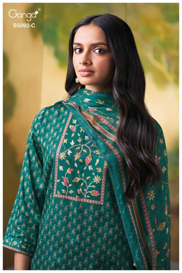 Ganga Fashion Nieveka S5092 Cotton Satin Suits S5092-C