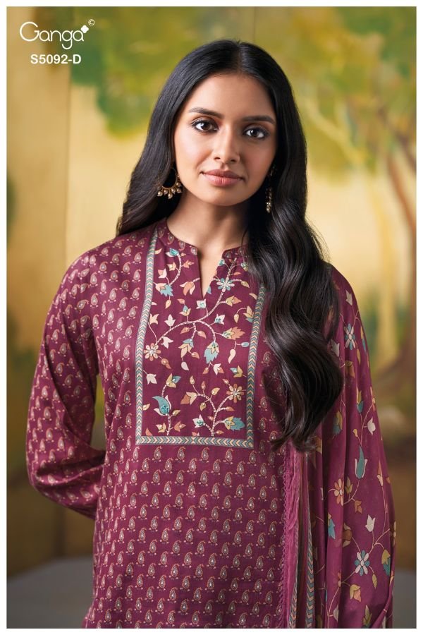 Ganga Fashion Nieveka S5092 Cotton Satin Suits S5092-D