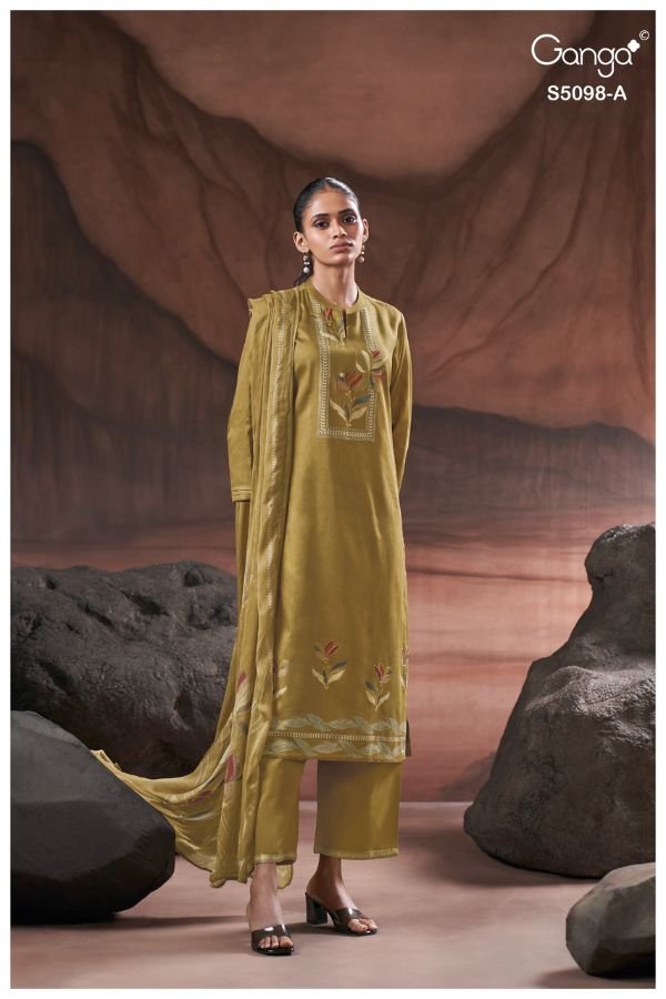 Ganga Fashion Primrose S5098 Cotton Satin Suit S5098-A