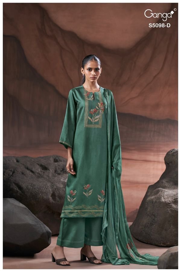 Ganga Fashion Primrose S5098 Cotton Satin Suit S5098-D