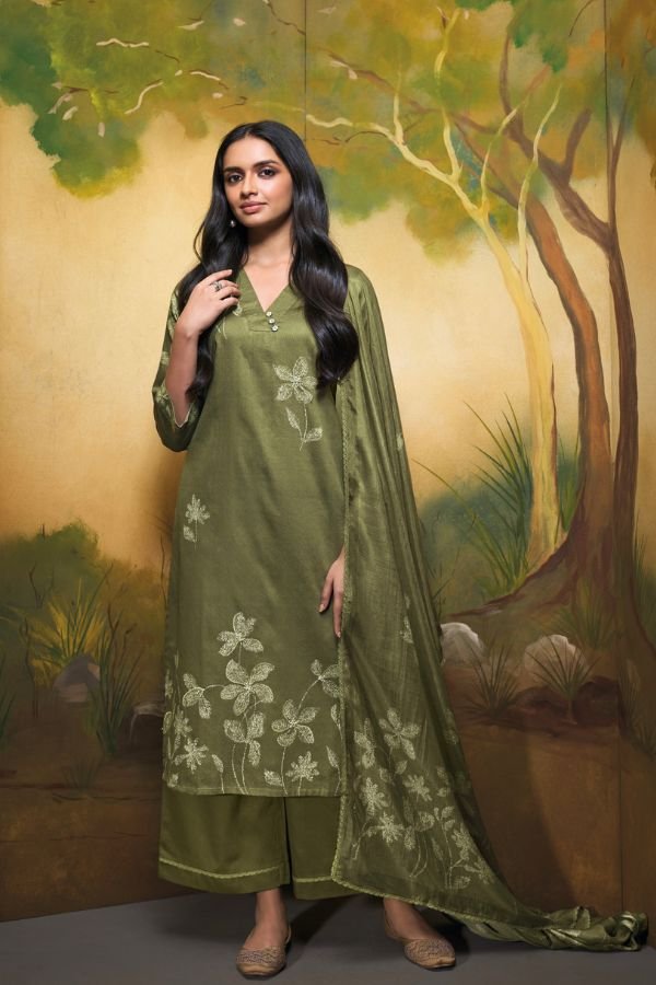 Ganga Fashion Saidnya S5104 Cotton Satin Suit S5104-B