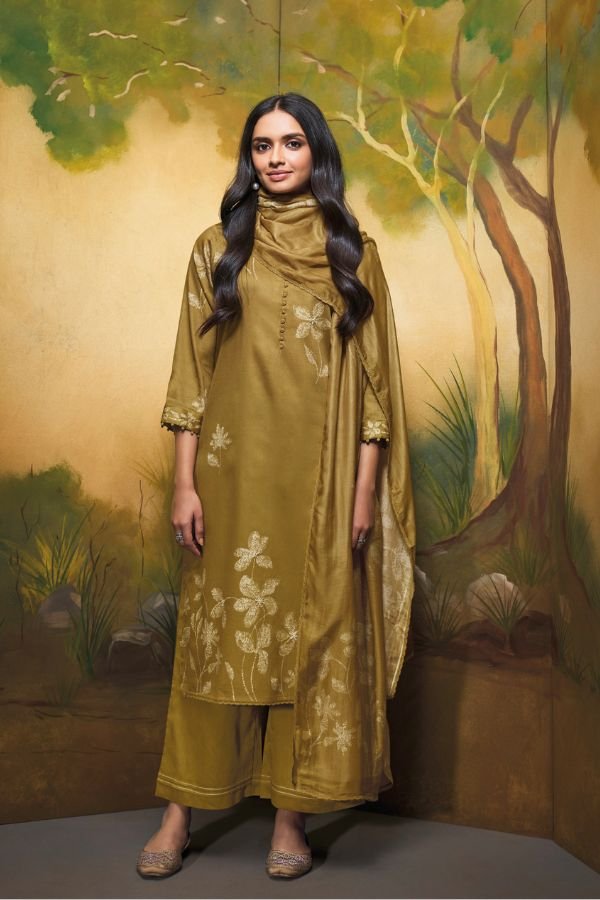 Ganga Fashion Saidnya S5104 Cotton Satin Suit S5104-D