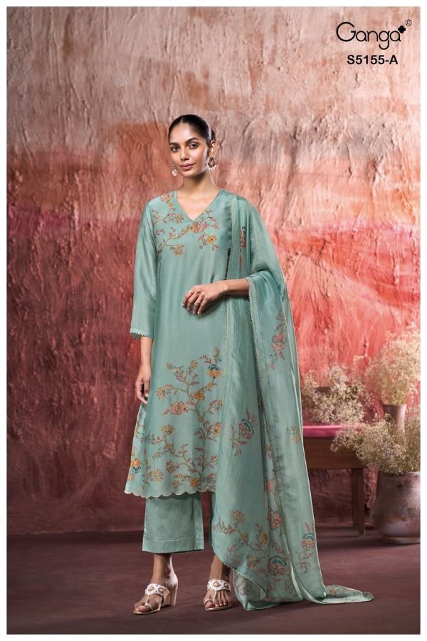 Ganga Fashion Sayani S5155 Silk Satin Suit S5155-A