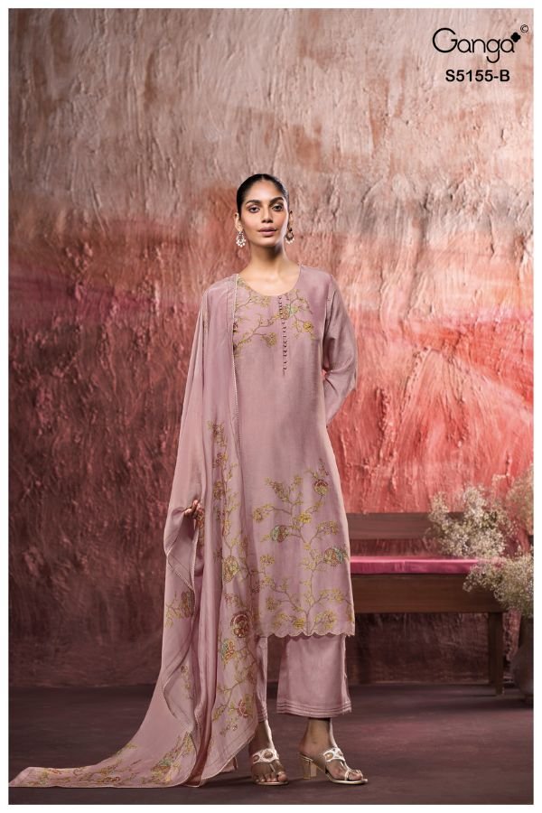 Ganga Fashion Sayani S5155 Silk Satin Suit S5155-B