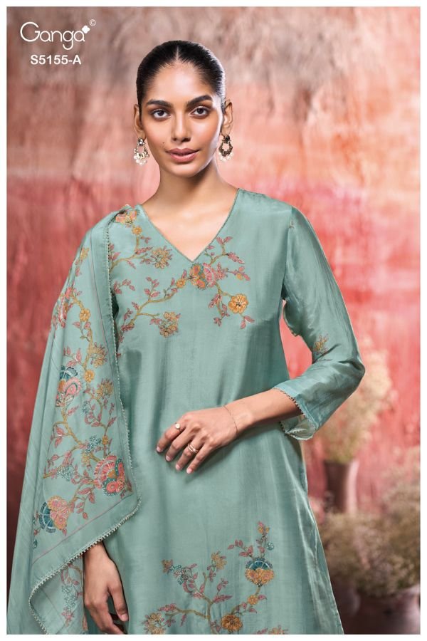 Ganga Fashion Sayani S5155 Silk Satin Suit S5155-A