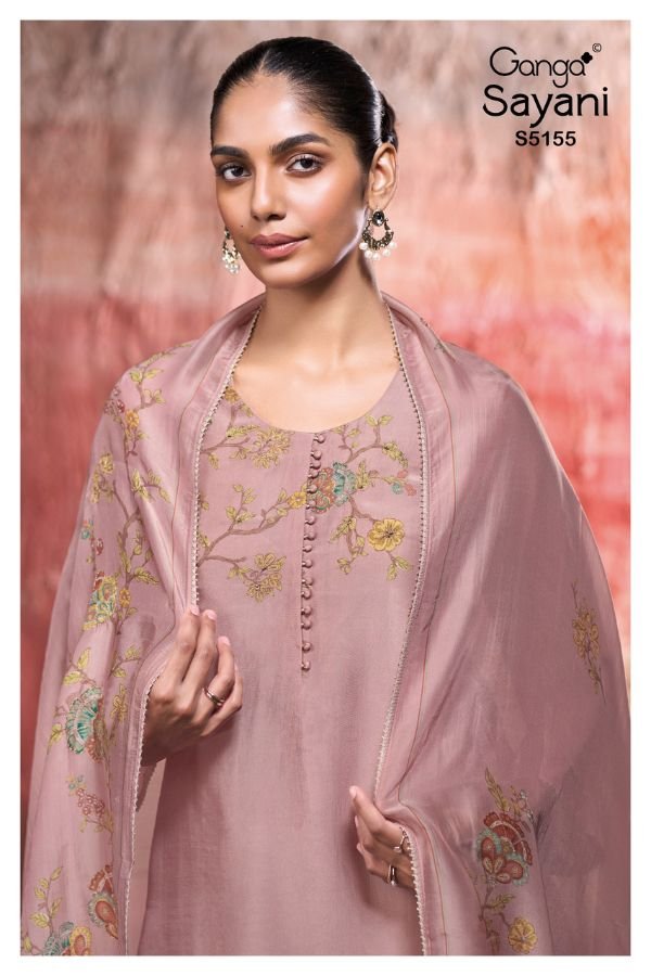 Ganga Fashion Sayani S5155 Silk Satin Suit S5155-B