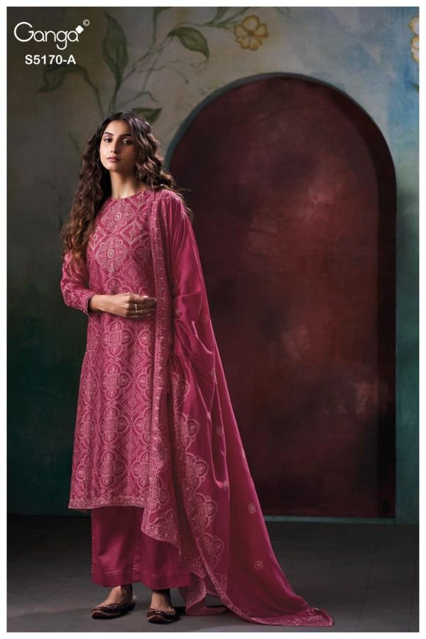 Ganga Fashion Tanishi S5172 Russian Silk Ladies Suit S5172-A