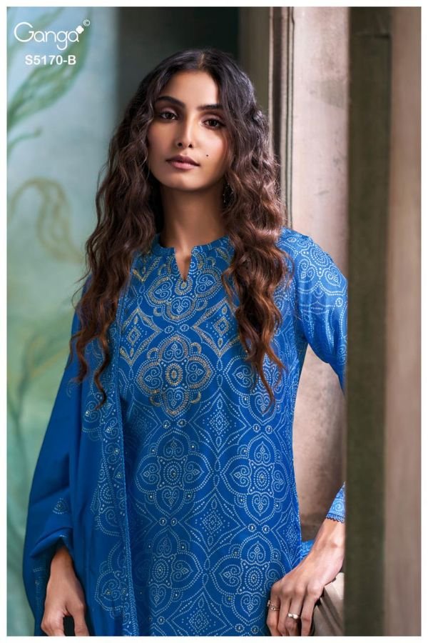 Ganga Fashion Tanishi S5172 Russian Silk Ladies Suit S5172-B