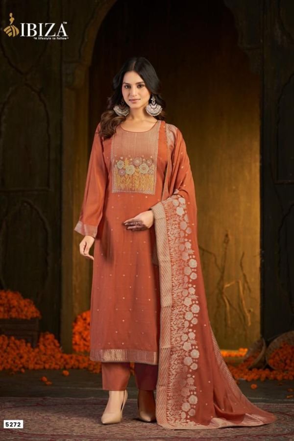 Ibiza Lifestyle Inara Pure Banarasi Silk Ladies Suit 5272