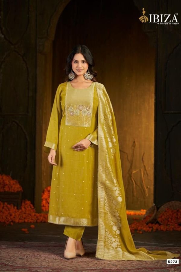 Ibiza Lifestyle Inara Pure Banarasi Silk Ladies Suit 5273