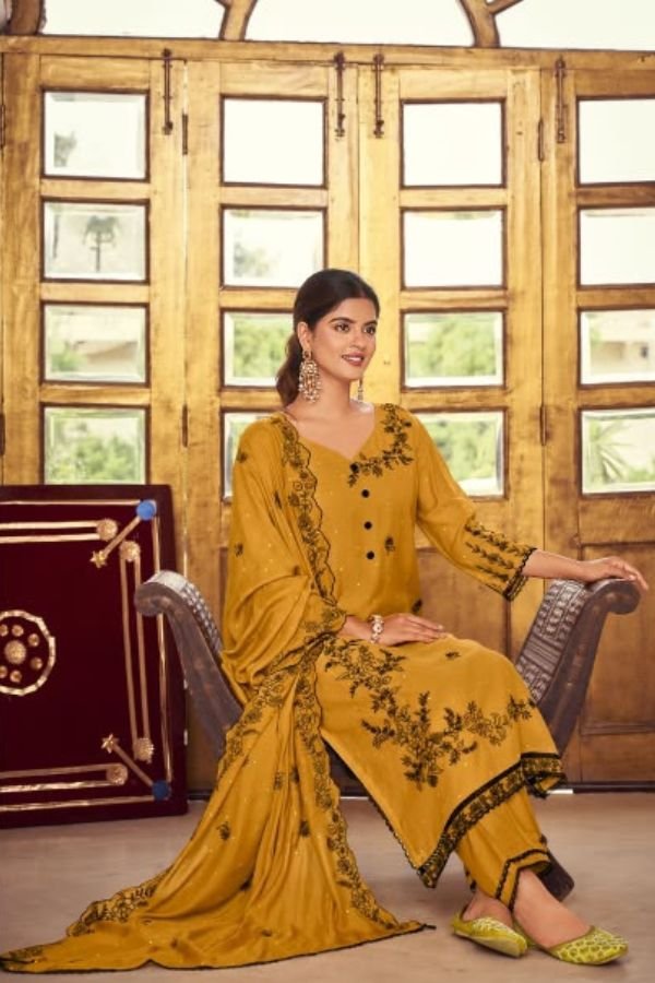Jay Vijay Prints Dorika 2 Premium Malai Chanderi Suit 11424