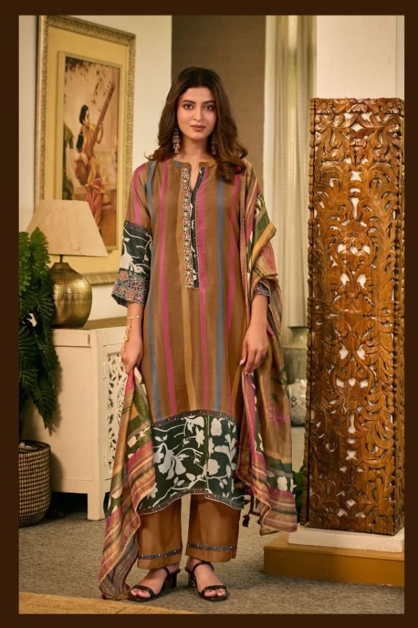 Jay Vijay Prints Evikaa Premium Mal Chanderi Suit 3342-A