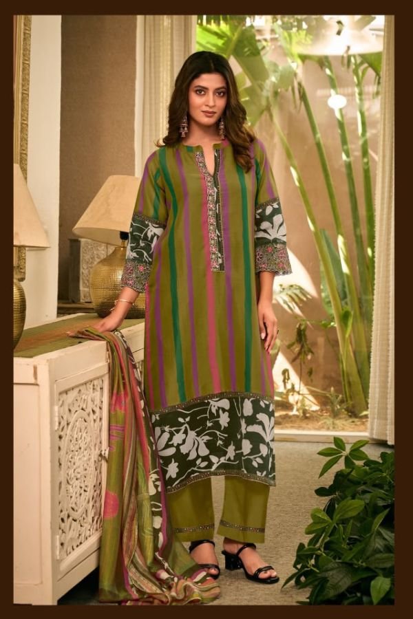 Jay Vijay Prints Evikaa Premium Mal Chanderi Suit 3342-D