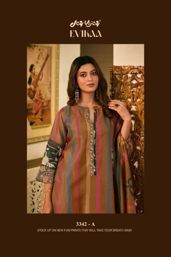 Jay Vijay Prints Evikaa Premium Mal Chanderi Suit 3342-A
