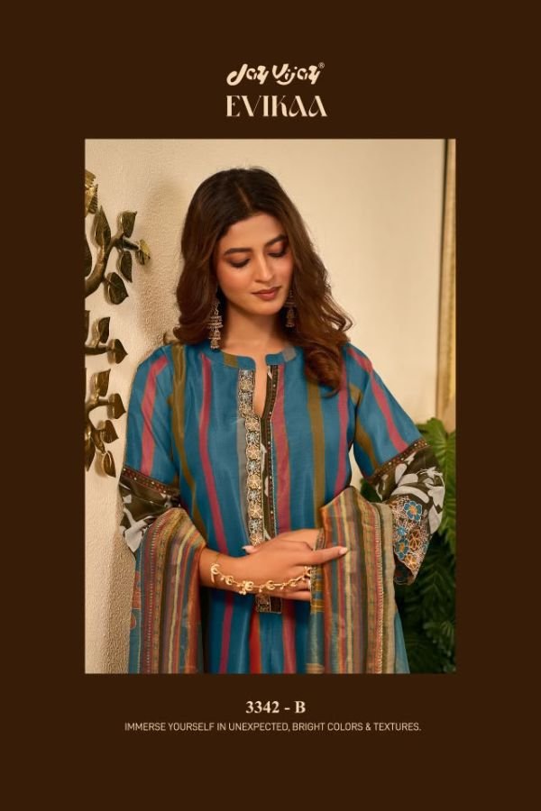 Jay Vijay Prints Evikaa Premium Mal Chanderi Suit 3342-B