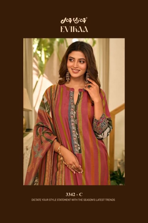 Jay Vijay Prints Evikaa Premium Mal Chanderi Suit 3342-C