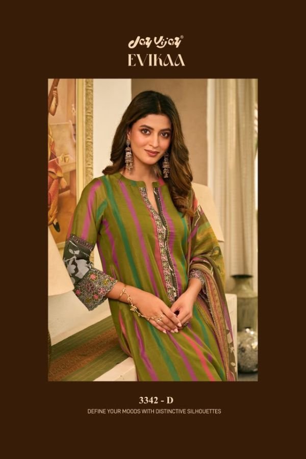 Jay Vijay Prints Evikaa Premium Mal Chanderi Suit 3342-D