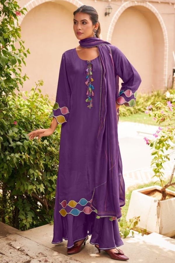 Jay Vijay Prints Mehnira Pure Crepe Ladies Suit 3333-B
