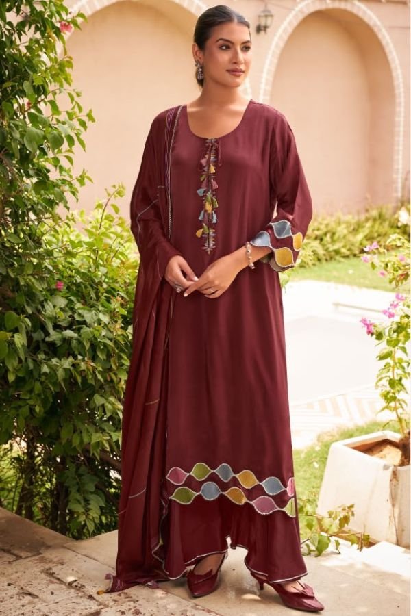 Jay Vijay Prints Mehnira Pure Crepe Ladies Suit 3333-D