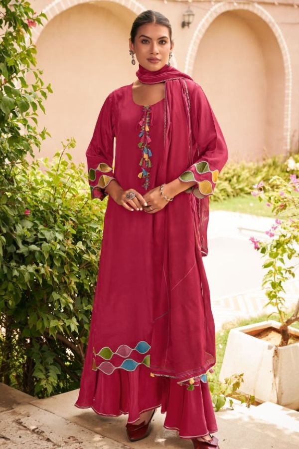 Jay Vijay Prints Mehnira Pure Crepe Ladies Suit 3333-F