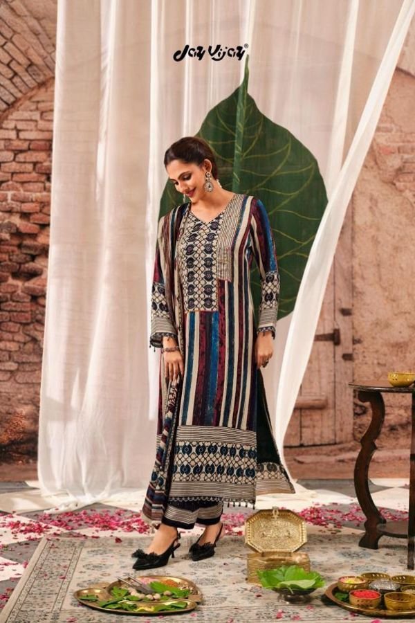 Jay Vijay Prints Mehroon Pure Kutch Satin Ladies Suit 11364