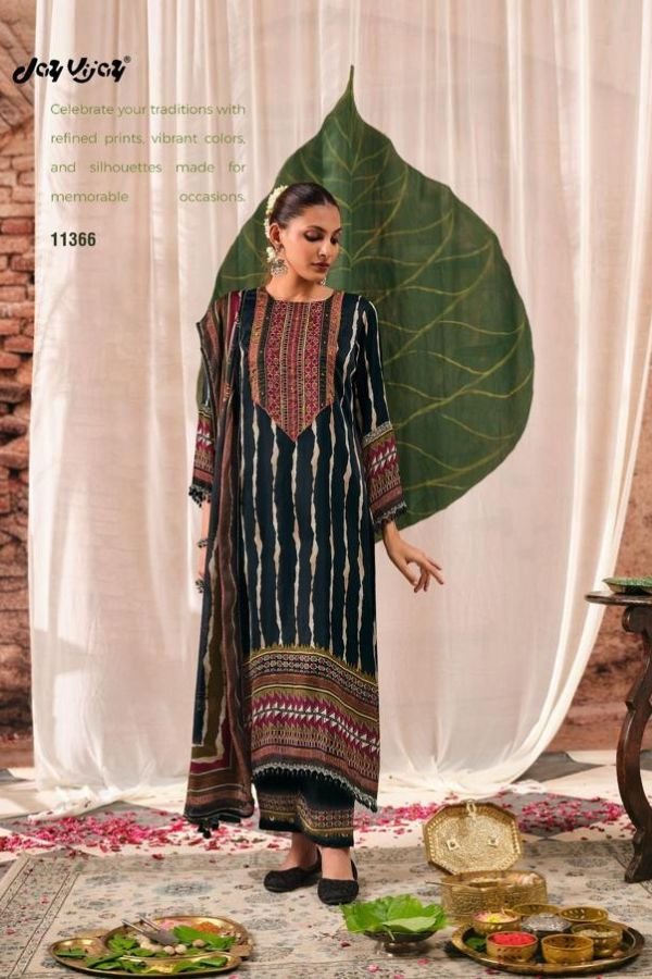 Jay Vijay Prints Mehroon Pure Kutch Satin Ladies Suit 11366