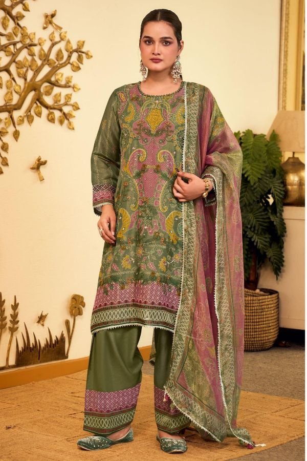 Jay Vijay Prints Suhan Tissue Chanderi Ladies Suit 3340-B