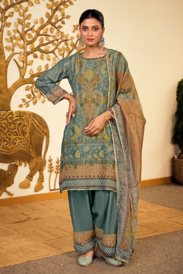 Jay Vijay Prints Suhan Tissue Chanderi Ladies Suit 3340-D