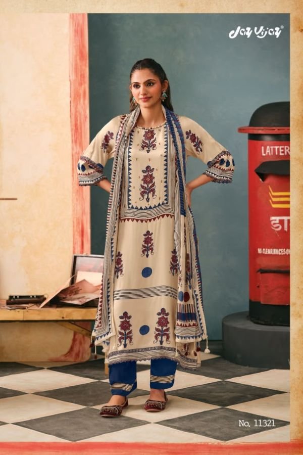 Jay Vijay Prints Yaadon Ke Dhaage Satin Silk Suit 11321