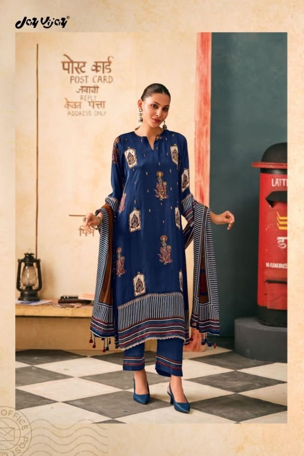 Jay Vijay Prints Yaadon Ke Dhaage Satin Silk Suit 11322